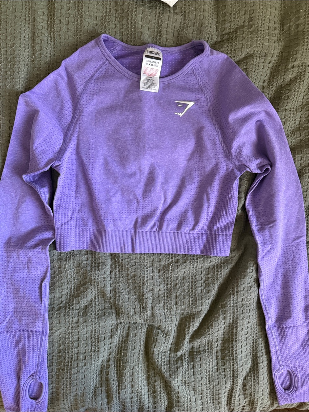 Gymshark Lavender Seamless Cropped Long Sleeve Top